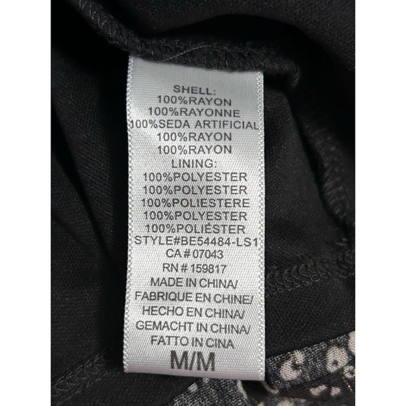 Altar'd State Boho Dress Size M Dark Gray Floral Long Sleeve - Picture 7 of 10